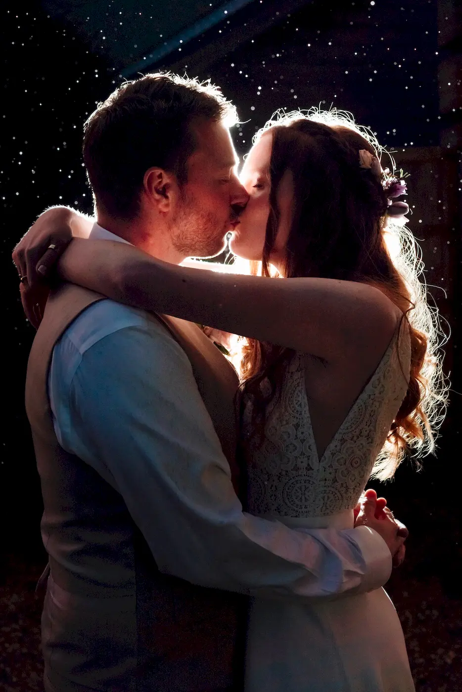 Wedding couple during their portrait session in the beautiful gardens of Norfolk Mead Hotel
