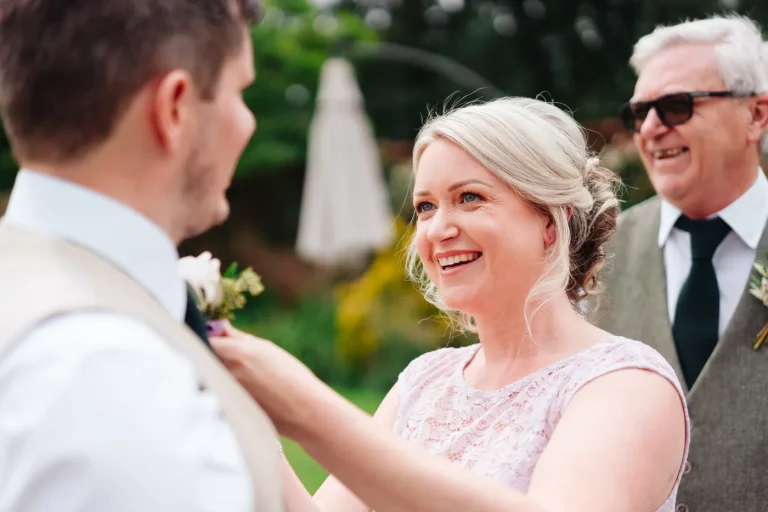 Guests watching Hannah and Gareth get married at The Norfolk Mead Hotel Coltishall