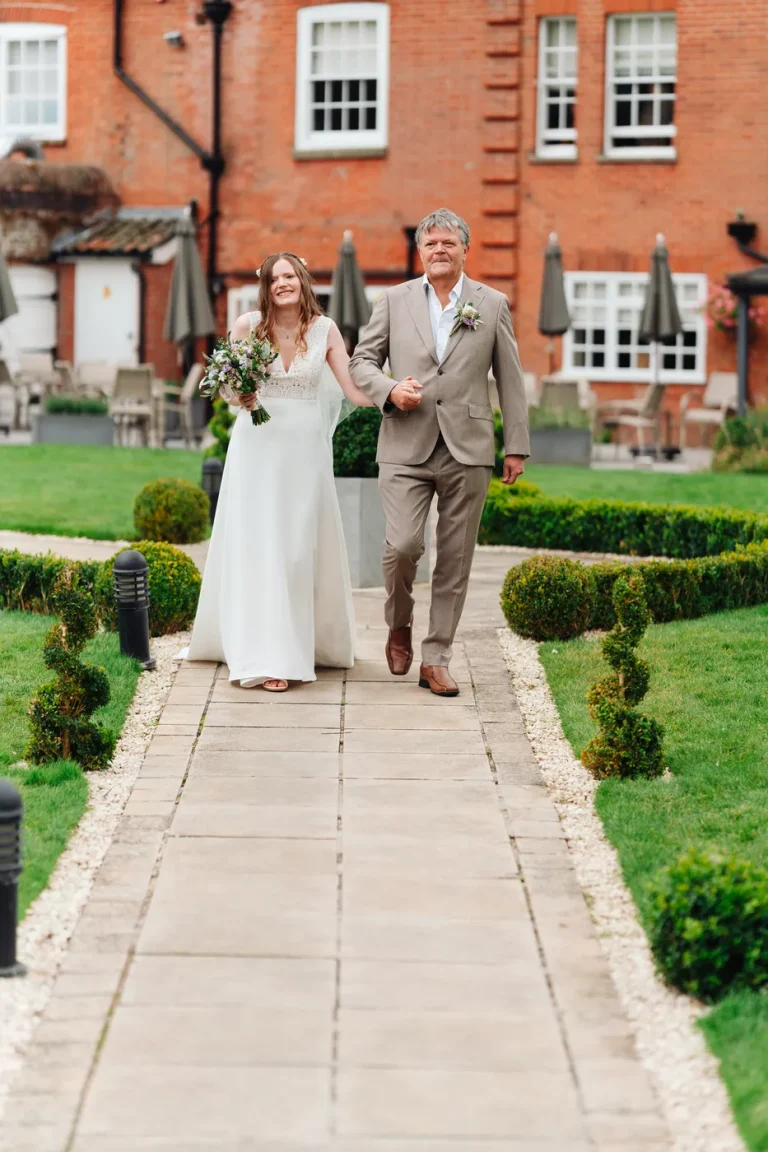 Wide shot of the Garden Room ceremony at The Norfolk Mead Hotel summer wedding