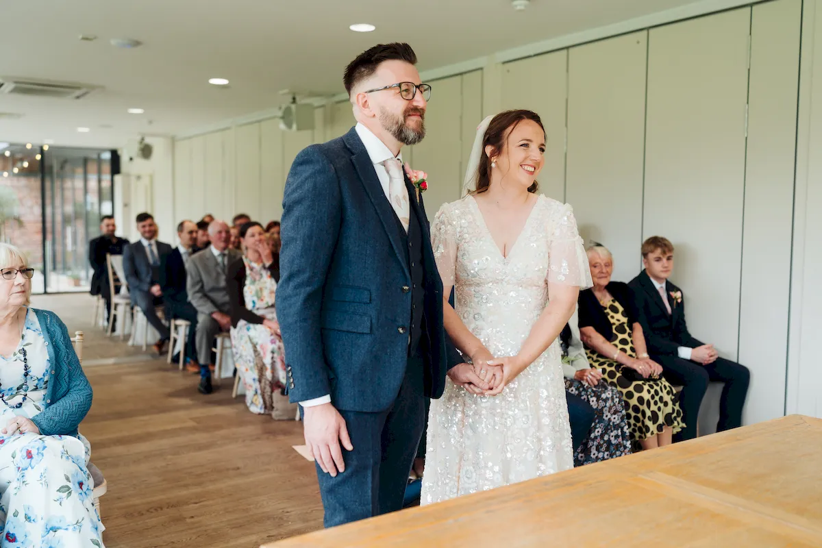 Romantic portrait of Annalie and Matt at The Norfolk Mead Hotel Coltishall Norfolk