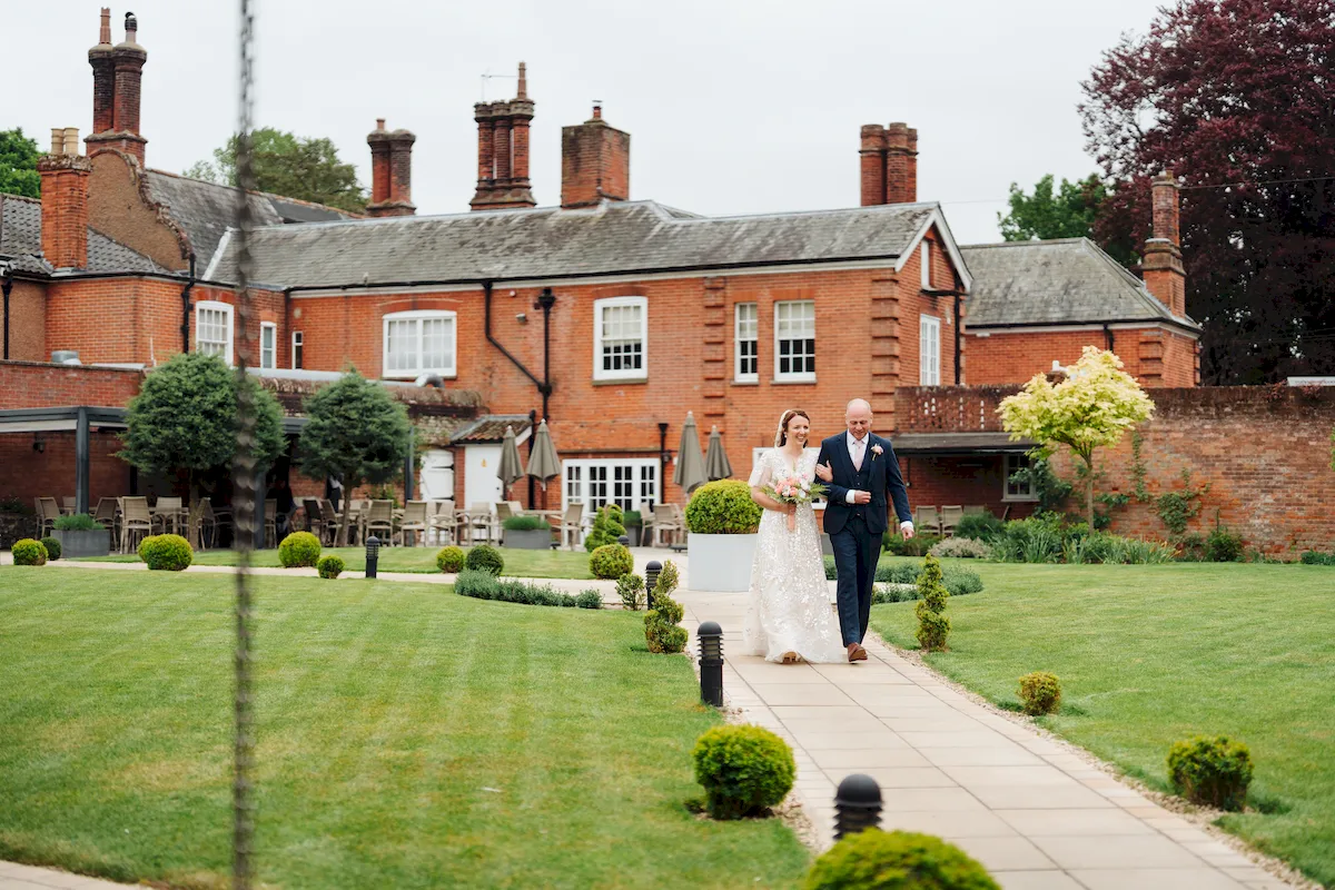 Wide shot of the Garden Room ceremony at The Norfolk Mead Hotel Coltishall Norfolk