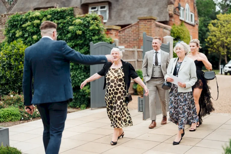 Wedding morning candid moment with Annalie and bridesmaids at Norfolk Mead Hotel