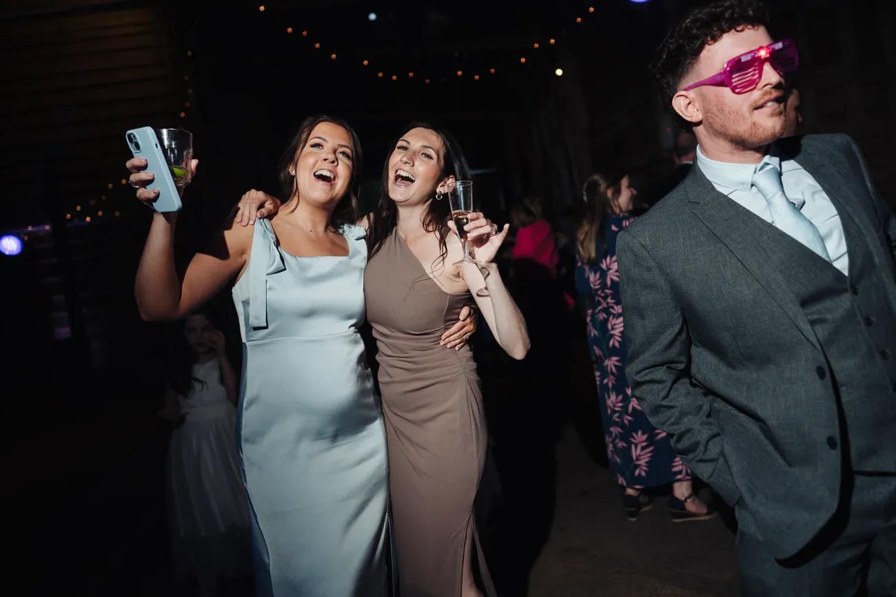 Lucy and George first dance at Preston Priory Barn Suffolk evening reception